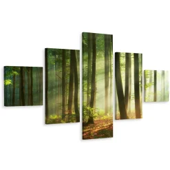 Obraz Ścienny Wieloczęściowy Leśny Pejzaż 3D 150x90cm