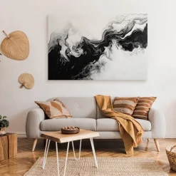 Obraz Czarno-Biały Marmur W Nowoczesnym Stylu 30x20cm