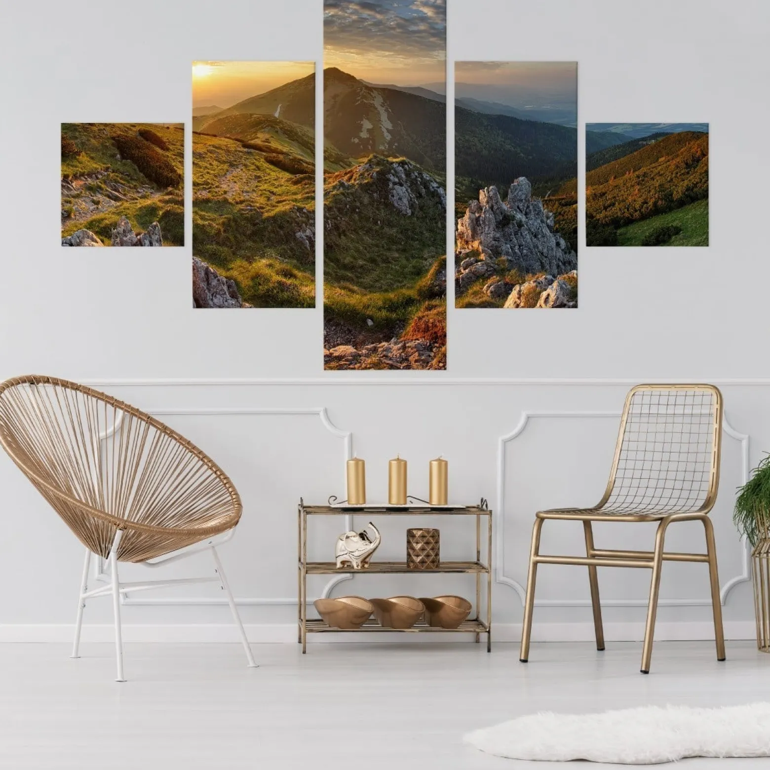 Obraz 5-Częściowy Szczyt Górski PEJZAŻ 3D 150x90cm