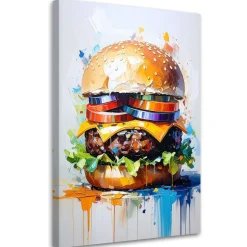 Obraz do kuchni baru jadalni, Hamburger Jedzenie 20x30