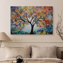 Obraz Kolorowe Kwiaty Na Drzewie W Stylu Boho 30x20cm