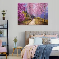 Obraz Las Różowy Na Płótnie Do Sypialni Salonu 60x40