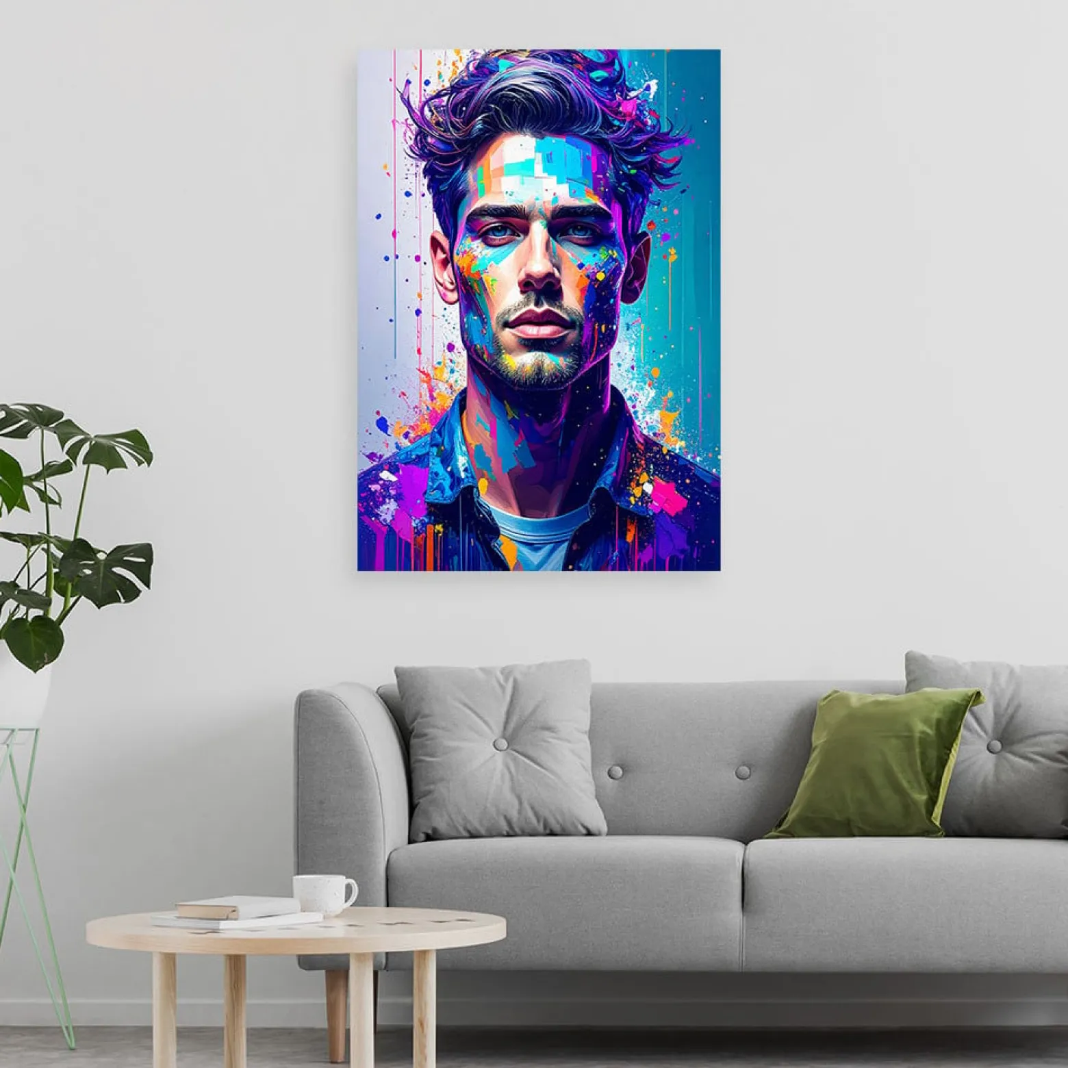 Obraz nowoczesny do salonu, Abstrakcja Portret Mężczyzny 20x30