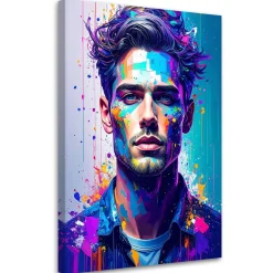 Obraz nowoczesny do salonu, Abstrakcja Portret Mężczyzny 20x30