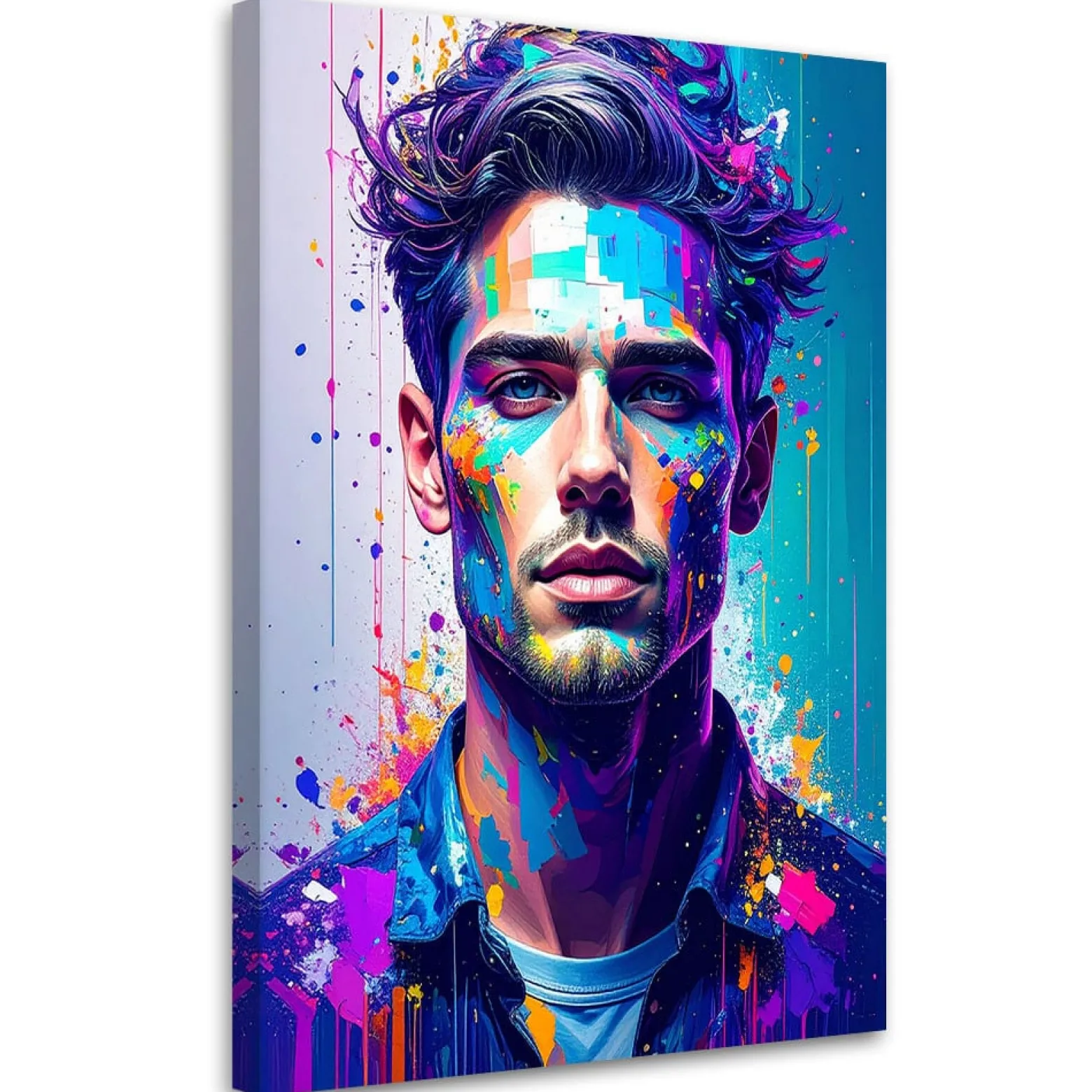 Obraz nowoczesny do salonu, Abstrakcja Portret Mężczyzny 20x30