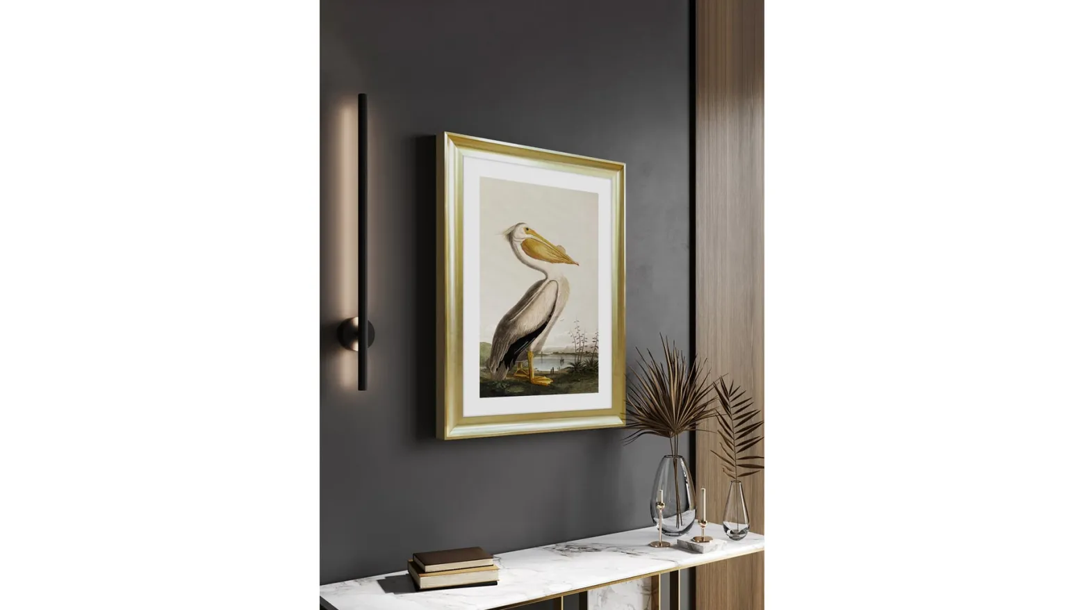 Obraz w ramie Pelican Over The Water 58x68 cm