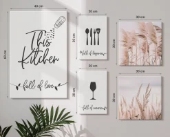 Obraz canvas 5 części Boho kuchnia|20x30, 30x30, 40x60|Wallfluent