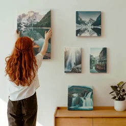 Obraz canvas 5 części Góry z wodospadem|20x30, 30x30, 40x60|Wallfluent