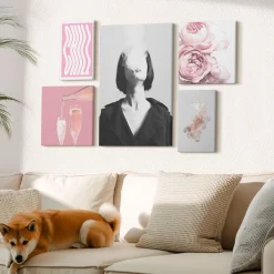 Obraz canvas 5 części Kwiaty i róż|20x30, 30x30, 40x60|Wallfluent