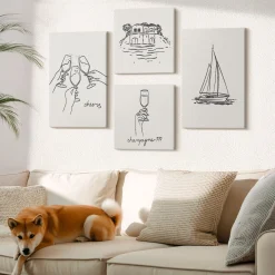 Obraz canvas 4 częściowy Dom żaglówka |40x40, 40x60| Wallfluent