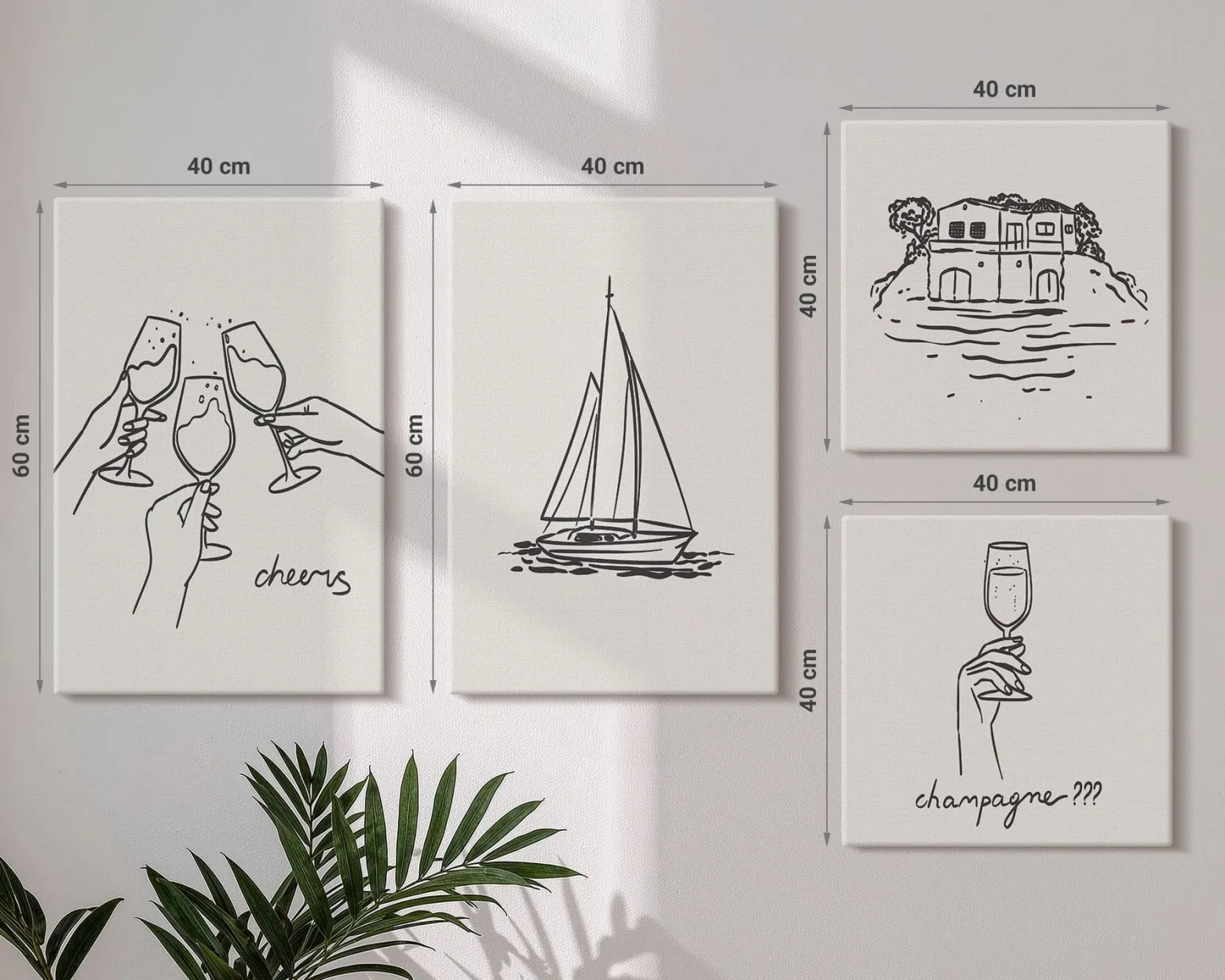 Obraz canvas 4 częściowy Dom żaglówka |40x40, 40x60| Wallfluent