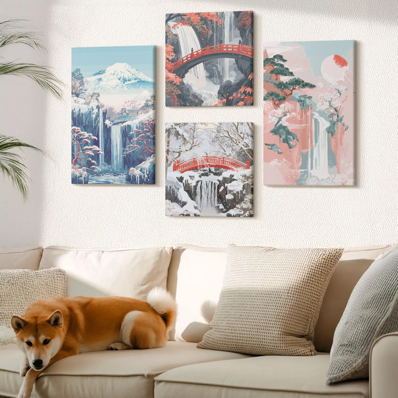 Obraz canvas 4 częściowy Góry drzewa |40x40, 40x60| Wallfluent