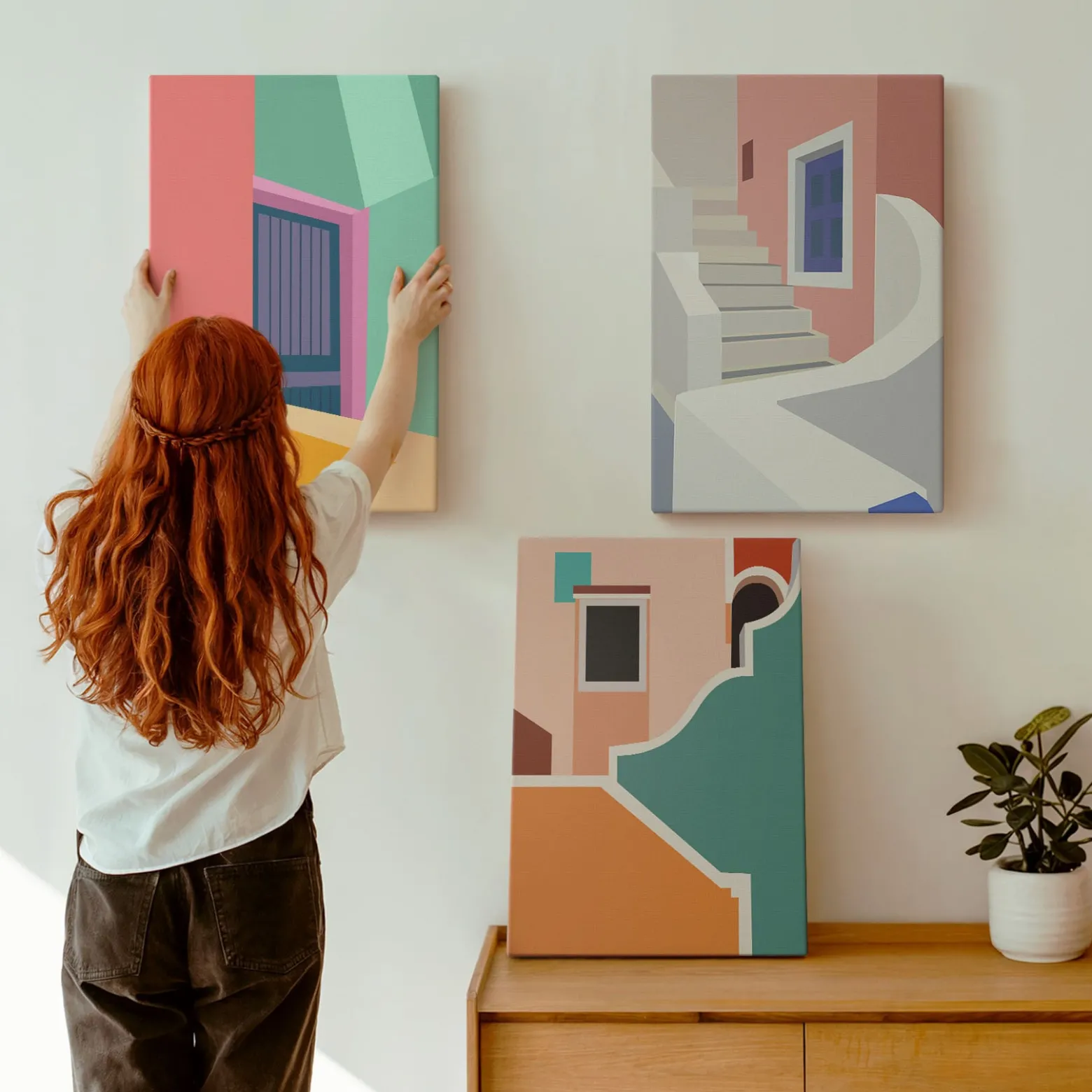 Obraz canvas 3 częściowy Kolorowa architektura | 3x40x60 | Wallfluent