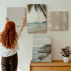 Obraz canvas 4 częściowy Letni piasek morze |40x40, 40x60| Wallfluent