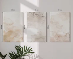 Obraz canvas 3 częściowy Pastelowe liście | 3x40x60 | Wallfluent