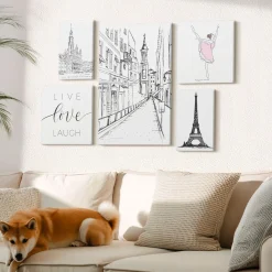 Obraz canvas 5 części Paryskie inspiracje|20x30, 30x30, 40x60|Wallfluent