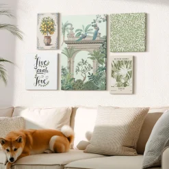 Obraz canvas 5 części Roślinne boho|20x30, 30x30, 40x60|Wallfluent