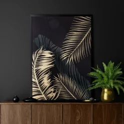 Obraz ścienny glamour czarno-złoty 53x73 cm