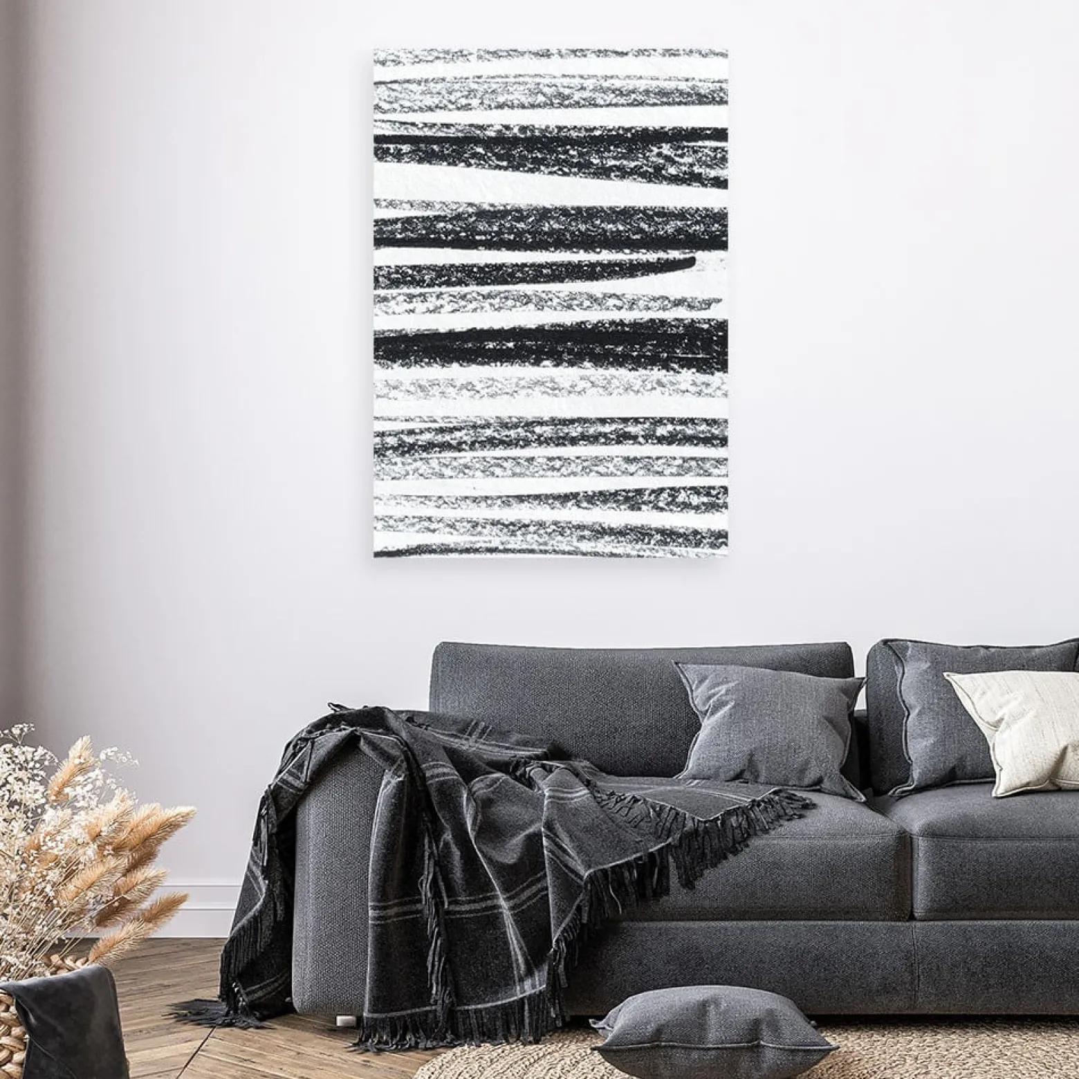 Obraz czarno biały do salonu sypialni biura, Poziome linie 20x30