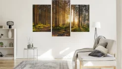 Obraz 3-Częściowy DRZEWA Zachód Słońca 3D 60x40cm