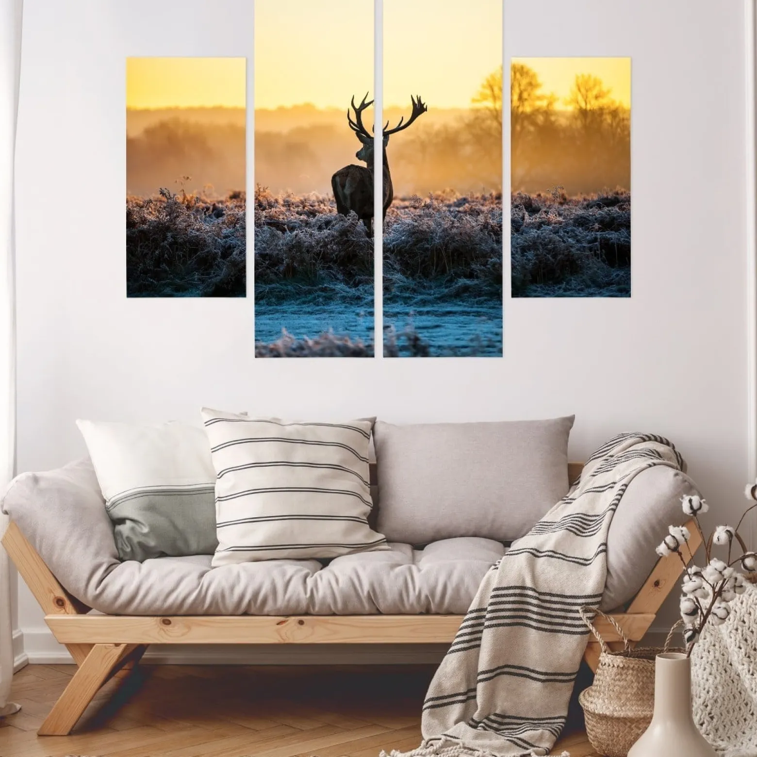 Obraz 4 Częściowy JELEŃ Rykowisko Natura 3D 80x60cm