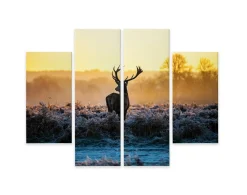 Obraz 4 Częściowy JELEŃ Rykowisko Natura 3D 80x60cm