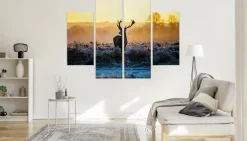 Obraz 4 Częściowy JELEŃ Rykowisko Natura 3D 80x60cm