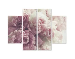 Obraz 4 Częściowy Kwitnące PEONIE Kwiaty 80x60cm