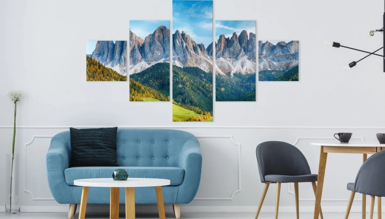 Obraz 5-Częściowy LAS w Górach Pejzaż 3D 150x90cm