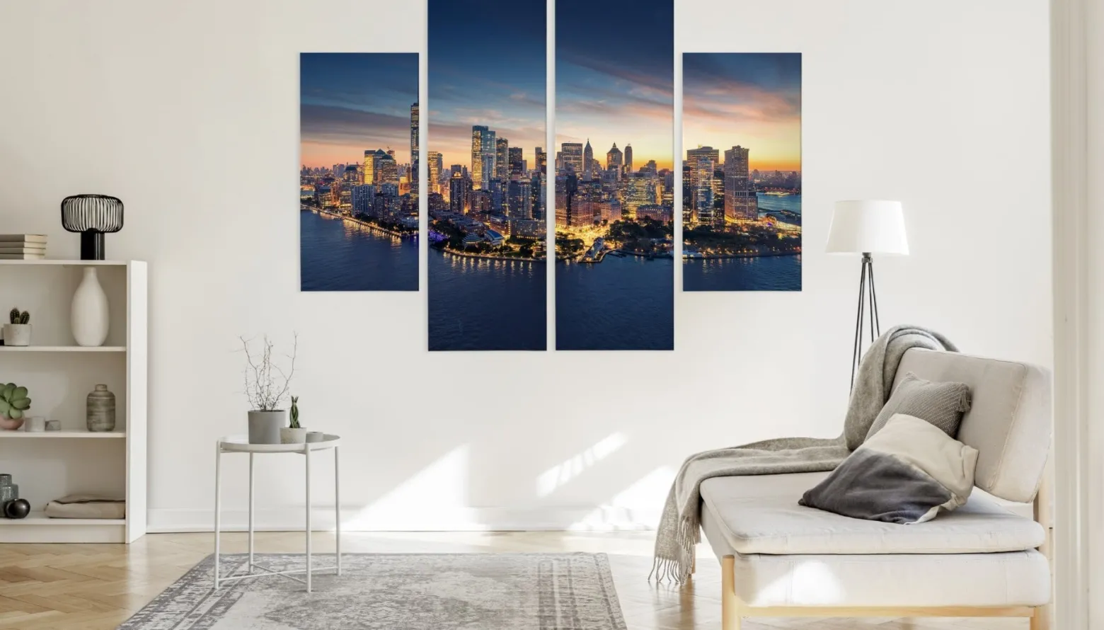 Obraz 4-Częściowy PANORAMA NYC Horyzont 3D 80x60cm
