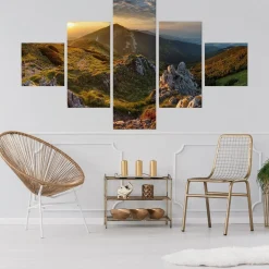 Obraz 5-Częściowy Szczyt Górski PEJZAŻ 3D 150x90cm