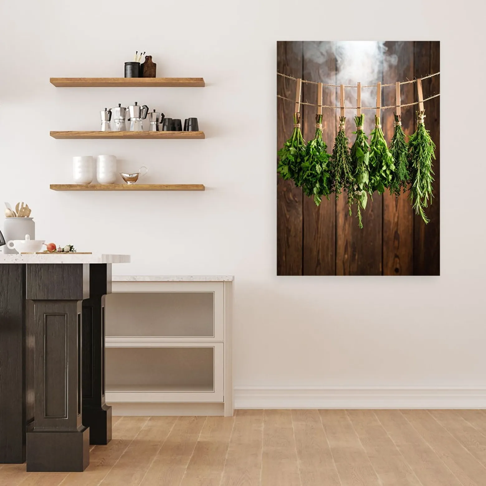 Obraz do kuchni jadalni restauracji, Zioła przyprawy 20x30