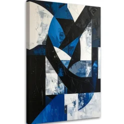 Obraz do salonu biura kuchni, Abstrakcyjne kształty niebieski 20x30