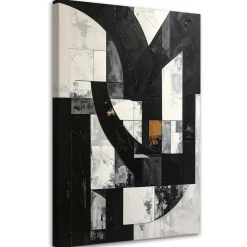 Obraz do salonu biura loftu, Geometryczne formy abstrakcja czarno 20x30