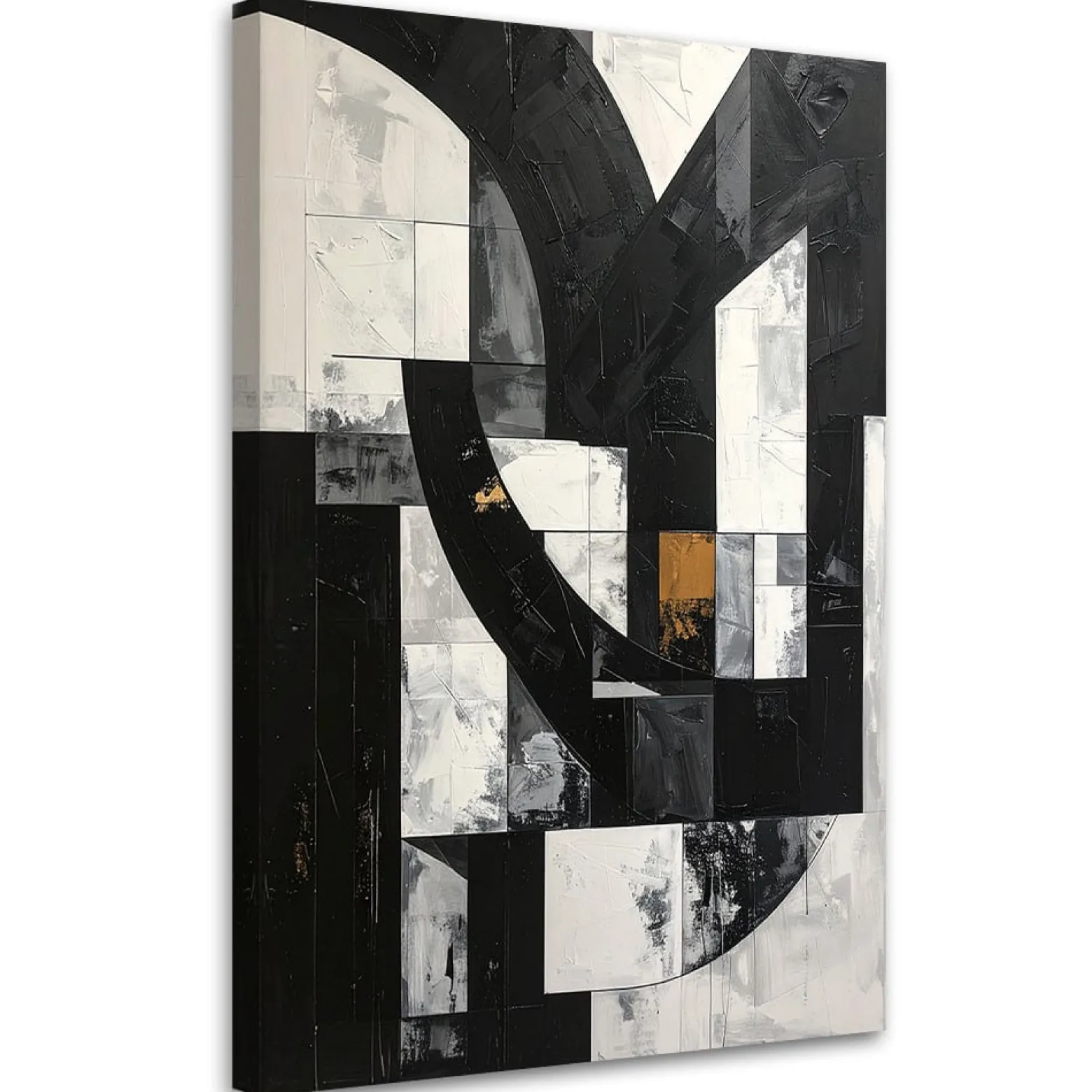 Obraz do salonu biura loftu, Geometryczne formy abstrakcja czarno 20x30