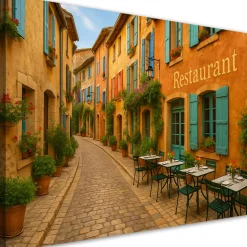 Obraz do salonu kuchni baru, Włoska Uliczka Restauracja 30x20