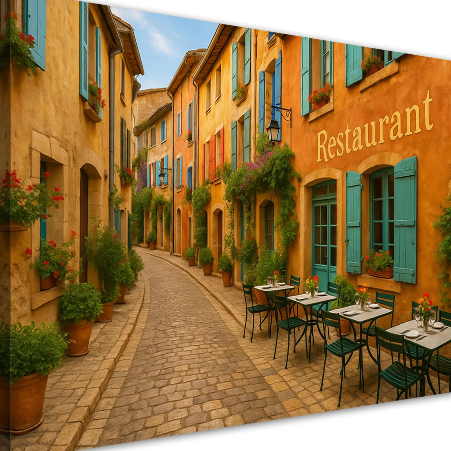 Obraz do salonu kuchni baru, Włoska Uliczka Restauracja 30x20