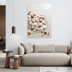 Obraz do salonu kuchni biura, Muszelki plaża natura beżowy 20x30
