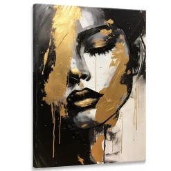 Obraz Do Salonu Nowoczesny Złoty Portret 20x30cm