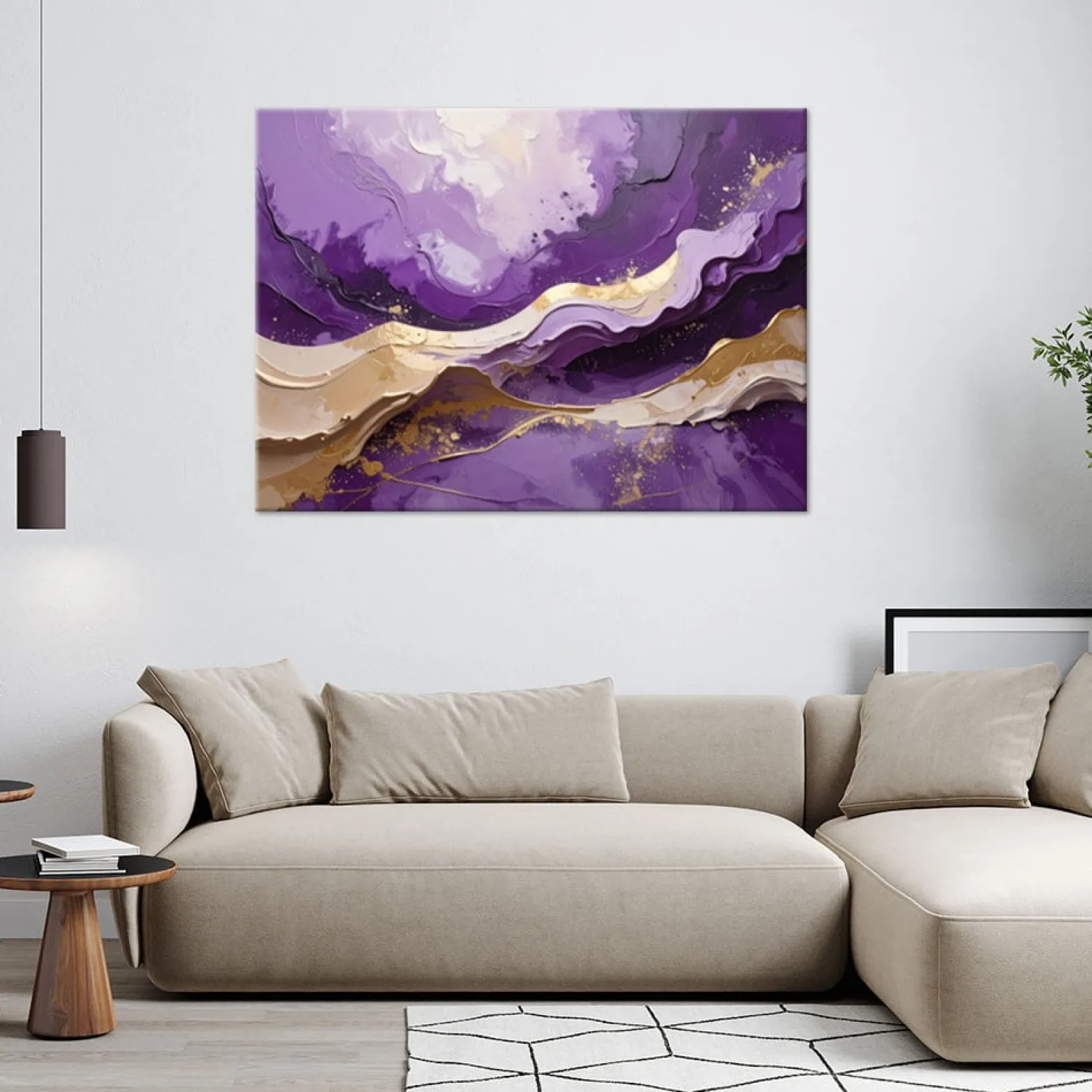 Obraz do salonu sypialni biura, Abstrakcja imitacja farby fioletowy 30x20