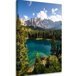 Obraz do salonu sypialni biura, Krajobraz jezioro góry las natura 20x30