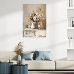 Obraz do salonu sypialni biura loftu, Delikatny Rustykalny Bukiet 30x45
