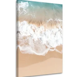 Obraz do salonu sypialni jadalni, Plaża morze fale natura beżowy 20x30