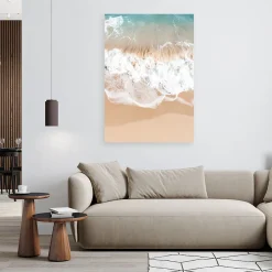 Obraz do salonu sypialni jadalni, Plaża morze fale natura beżowy 20x30