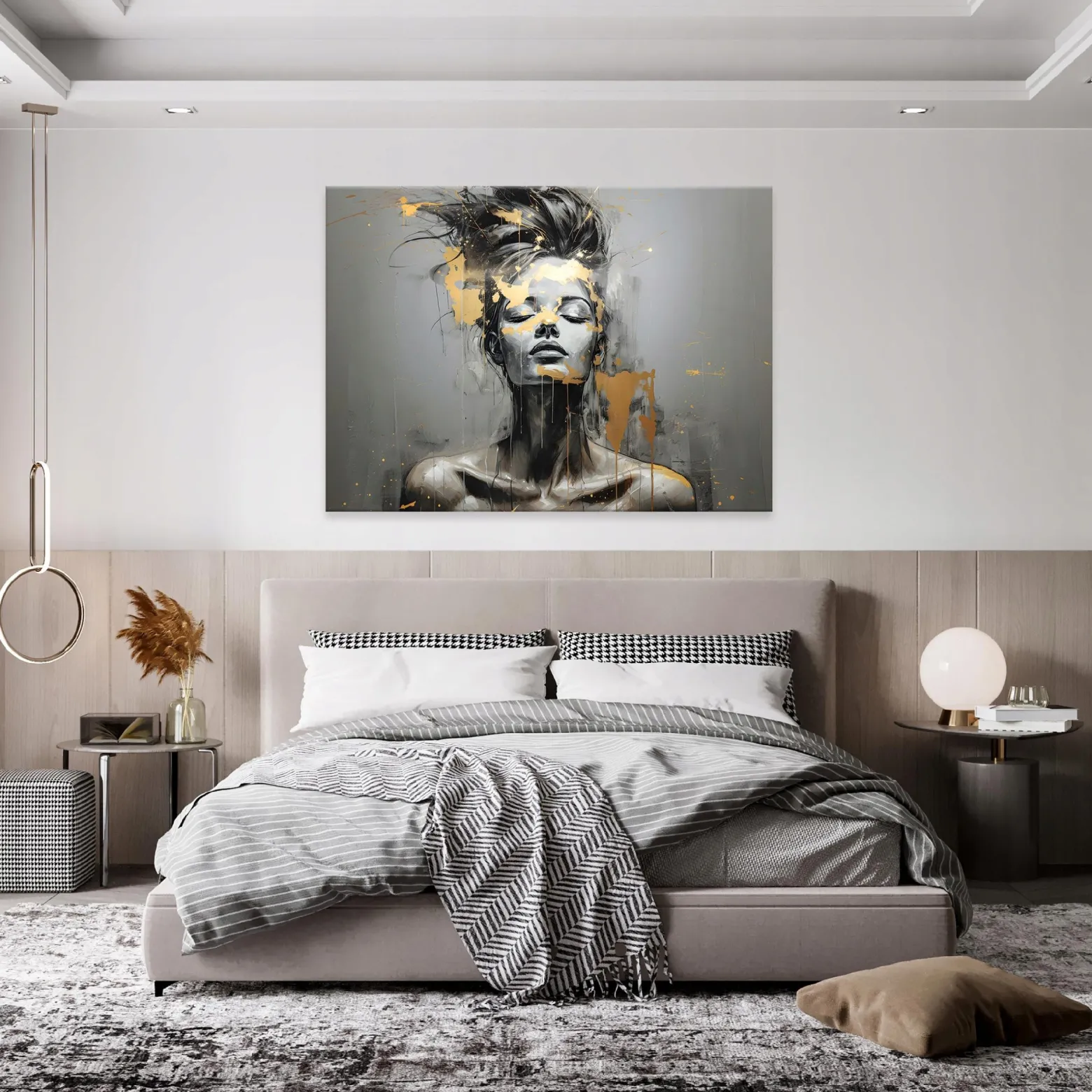 Obraz Do Sypialni Kobieta Twarz Abstrakcja Duży Salon 60X40