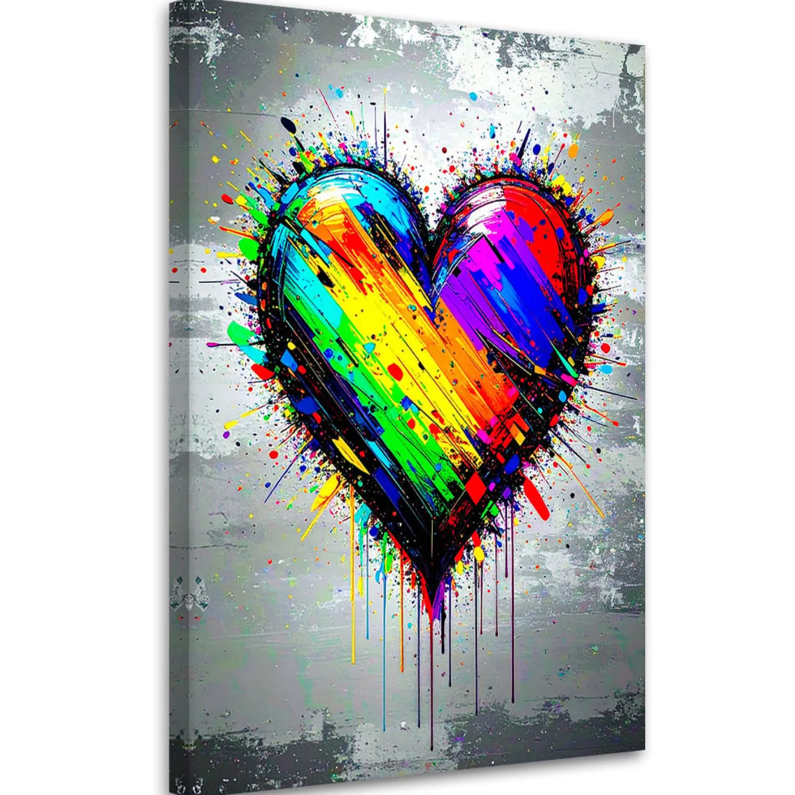 Obraz do sypialni salonu, Kolorowe Serce Graffiti Street Art 20x30