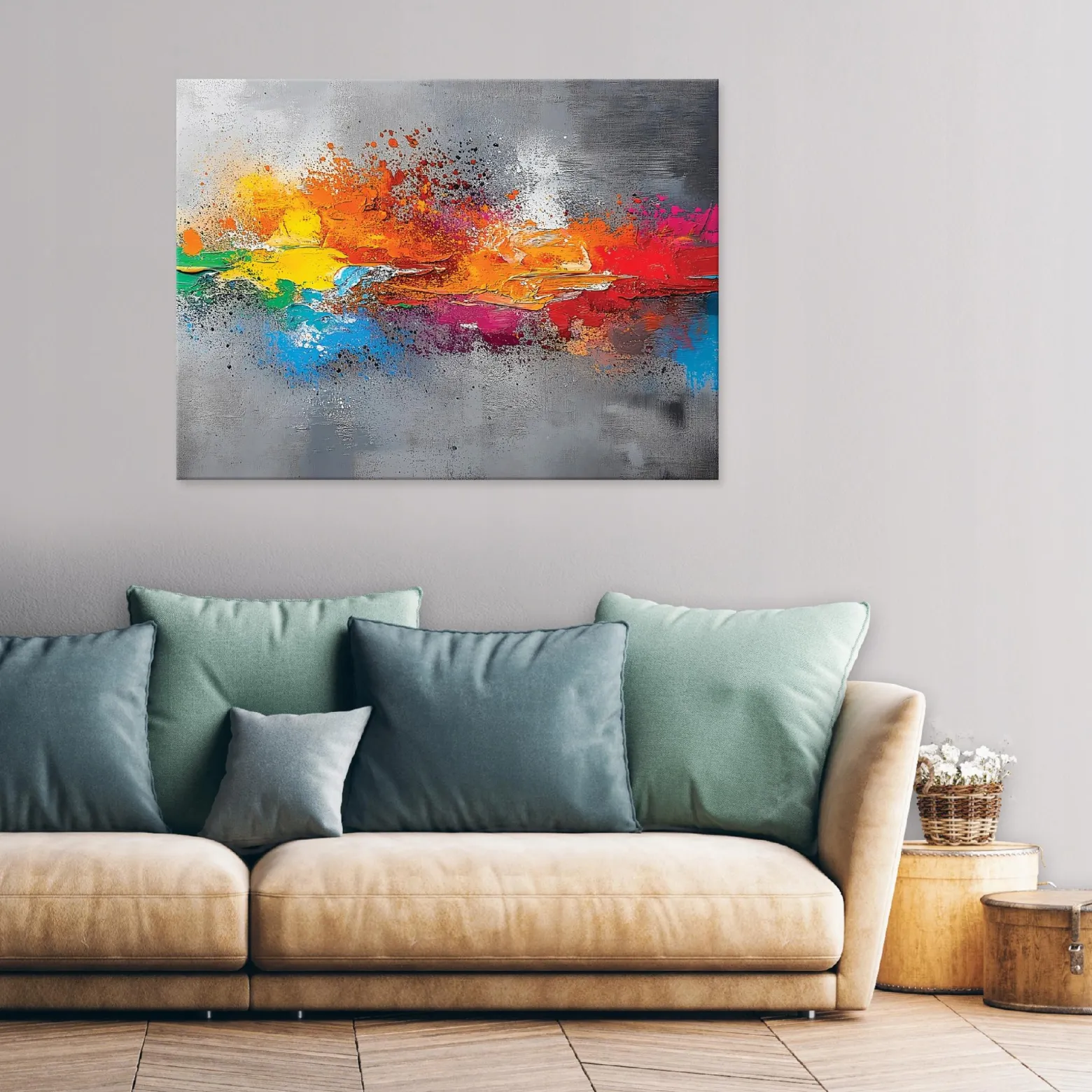 Obraz Do Sypialni Salonu Kuchni Na Płótnie Szary Abstrakcja Loft 60X40