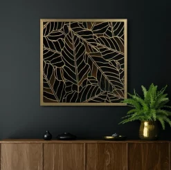 Obraz Glamour Złote Liście 53x53 cm LILI1
