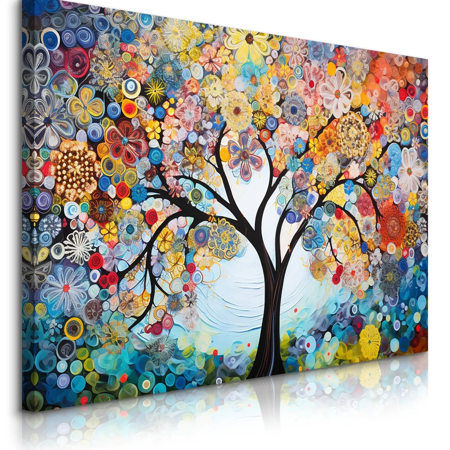 Obraz Kolorowe Kwiaty Na Drzewie W Stylu Boho 30x20cm