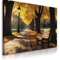 Obraz Malowany Jesienny Park 30x20cm